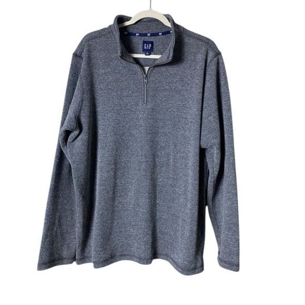 Gap Mens Henley‎ Sweater Size XL Zip Preppy Cozy Lightweight Forest Grey Capsule